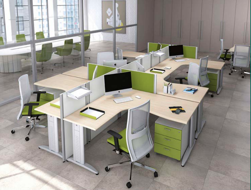 POSTE DE TRAVAIL 2 / 4 PERS. LOOPY - DESIGN BRALCO